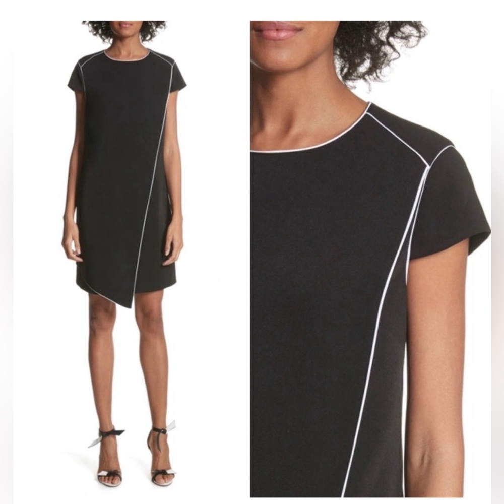 Ted Baker Black Dress with White Piping: size 2 - Picture 2 of 9